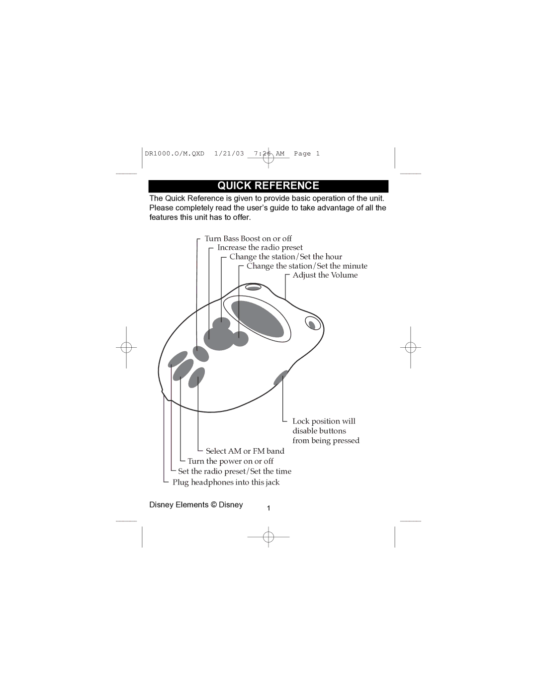 Memorex DR1000-C manual Quick Reference 