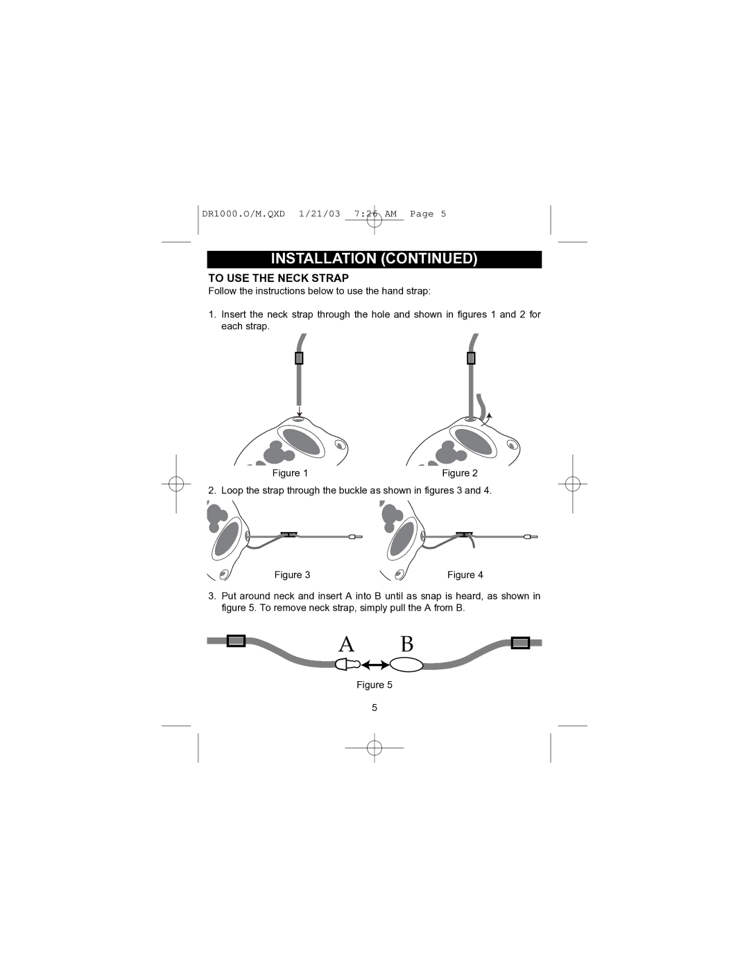 Memorex DR1000-C manual To USE the Neck Strap 