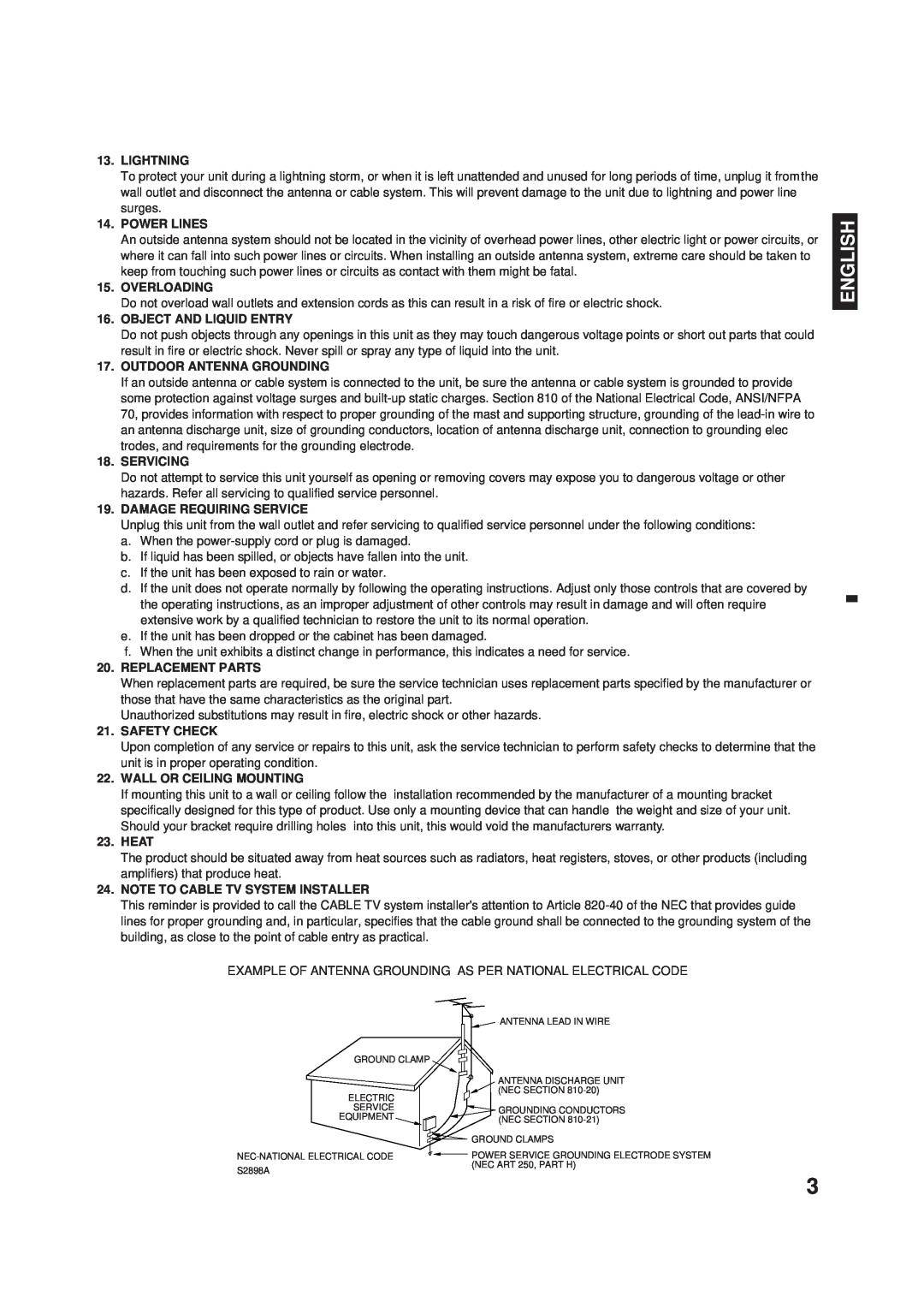 Memorex DT1900-C manual English, Lightning 