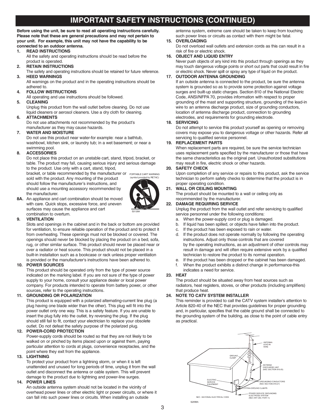 Memorex DVD2050-RWP manual Read Instructions 