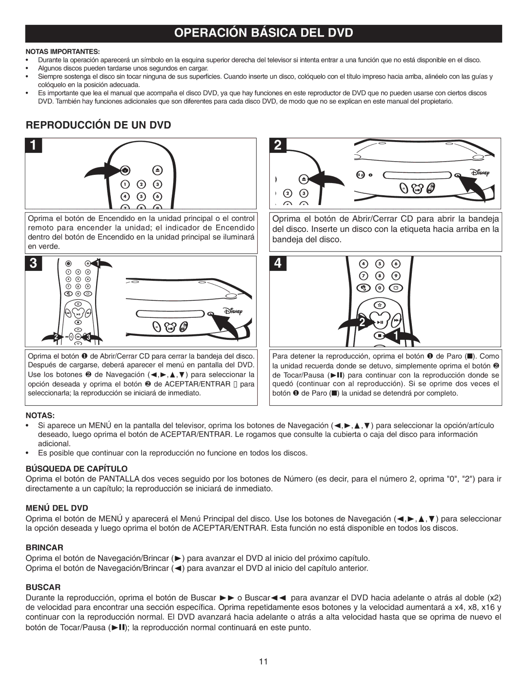 Memorex DVD2050-RWP manual Operación Básica DEL DVD, Reproducción DE UN DVD 