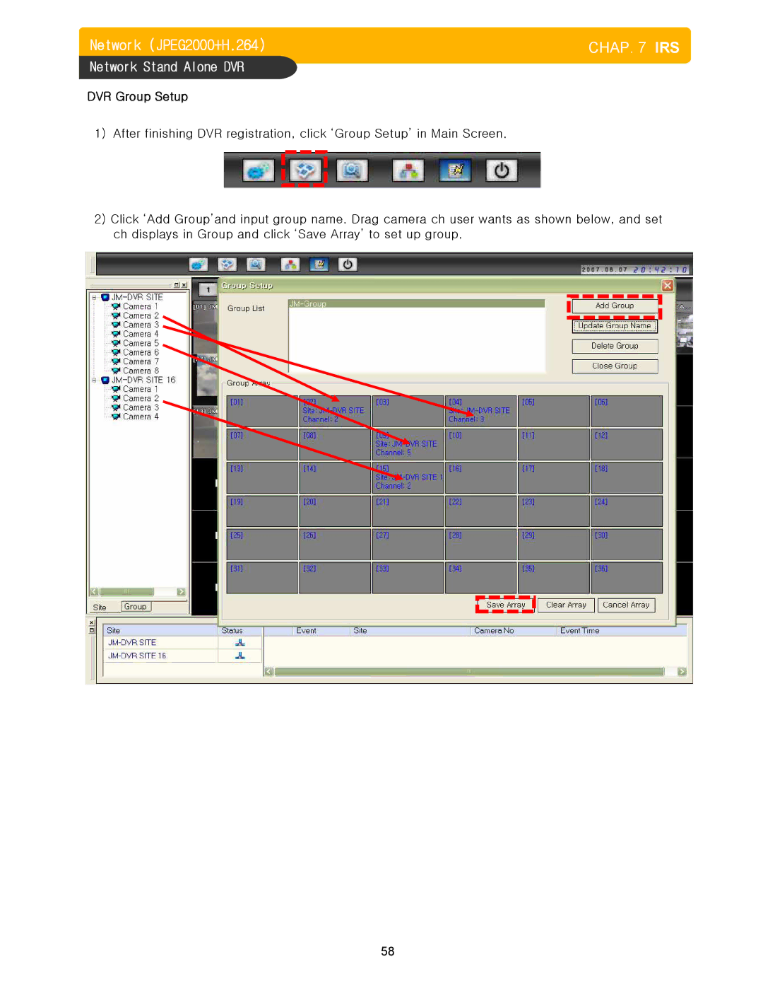 Memorex DVR H264 user manual DVR Group Setup 