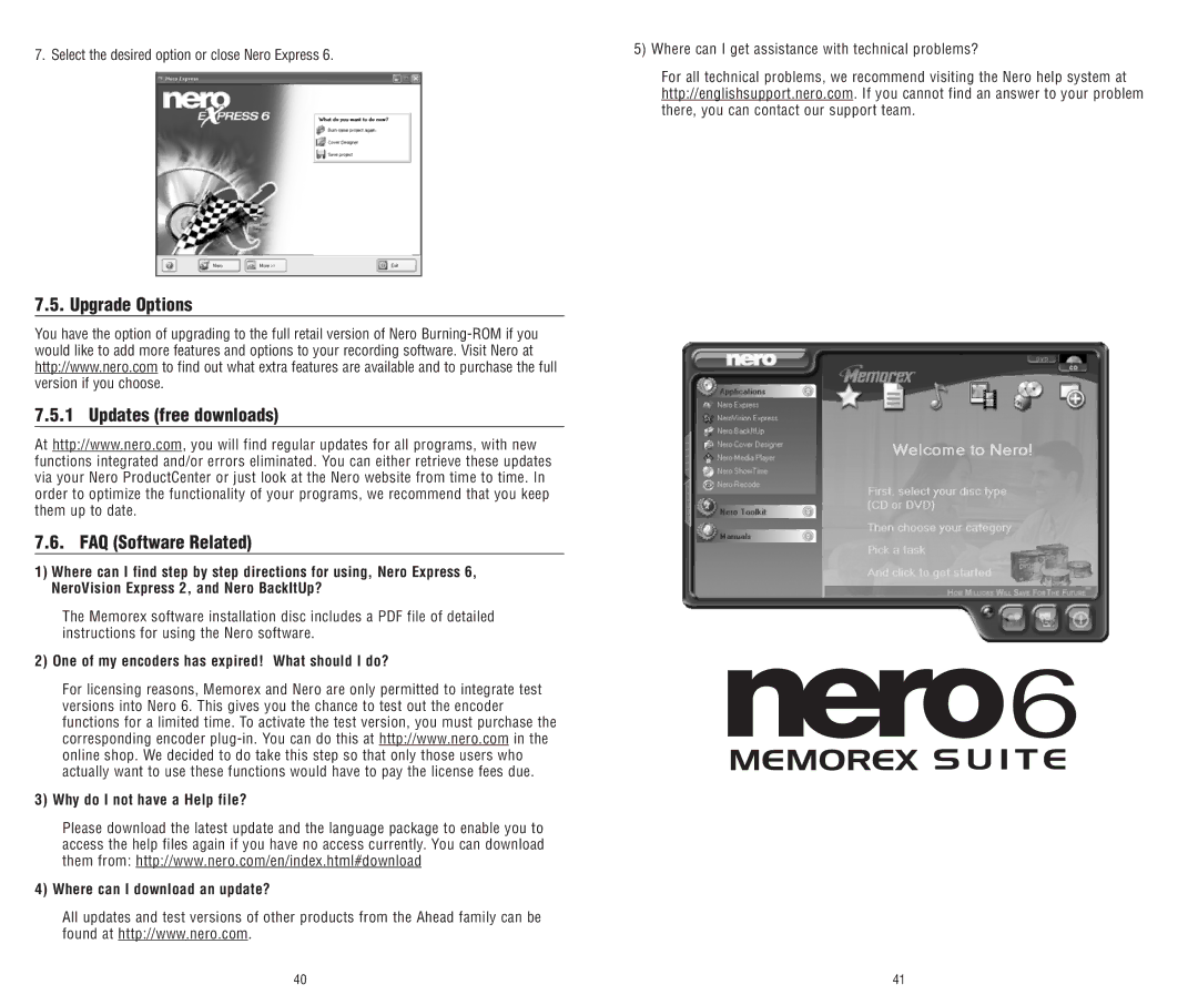 Memorex E-IDE software manual Upgrade Options Updates free downloads FAQ Software Related 