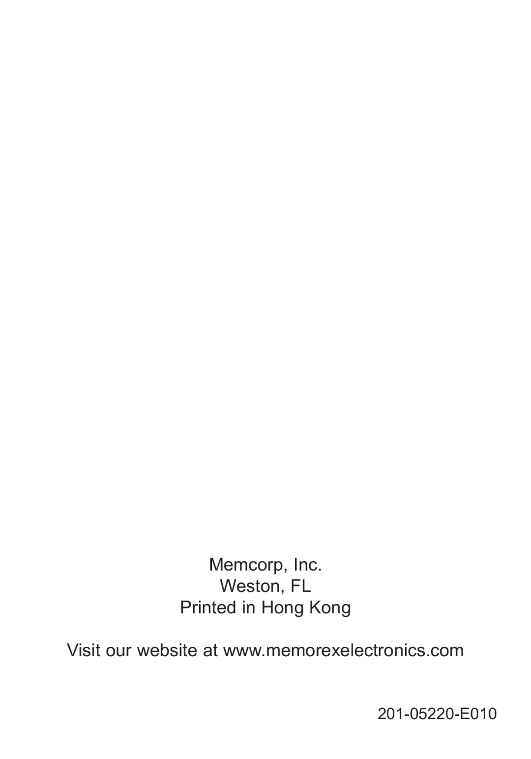 Memorex M12001 manual 201-05220-E010 