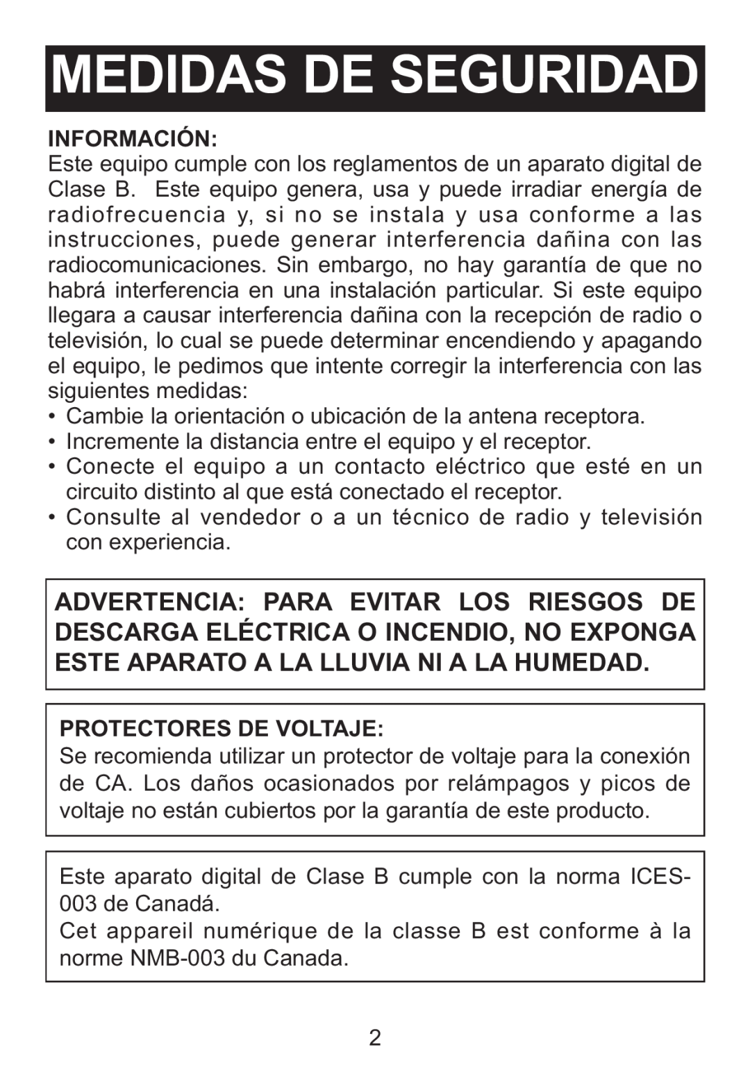 Memorex M12001 manual Información, Protectores De Voltaje, Medidas De Seguridad 