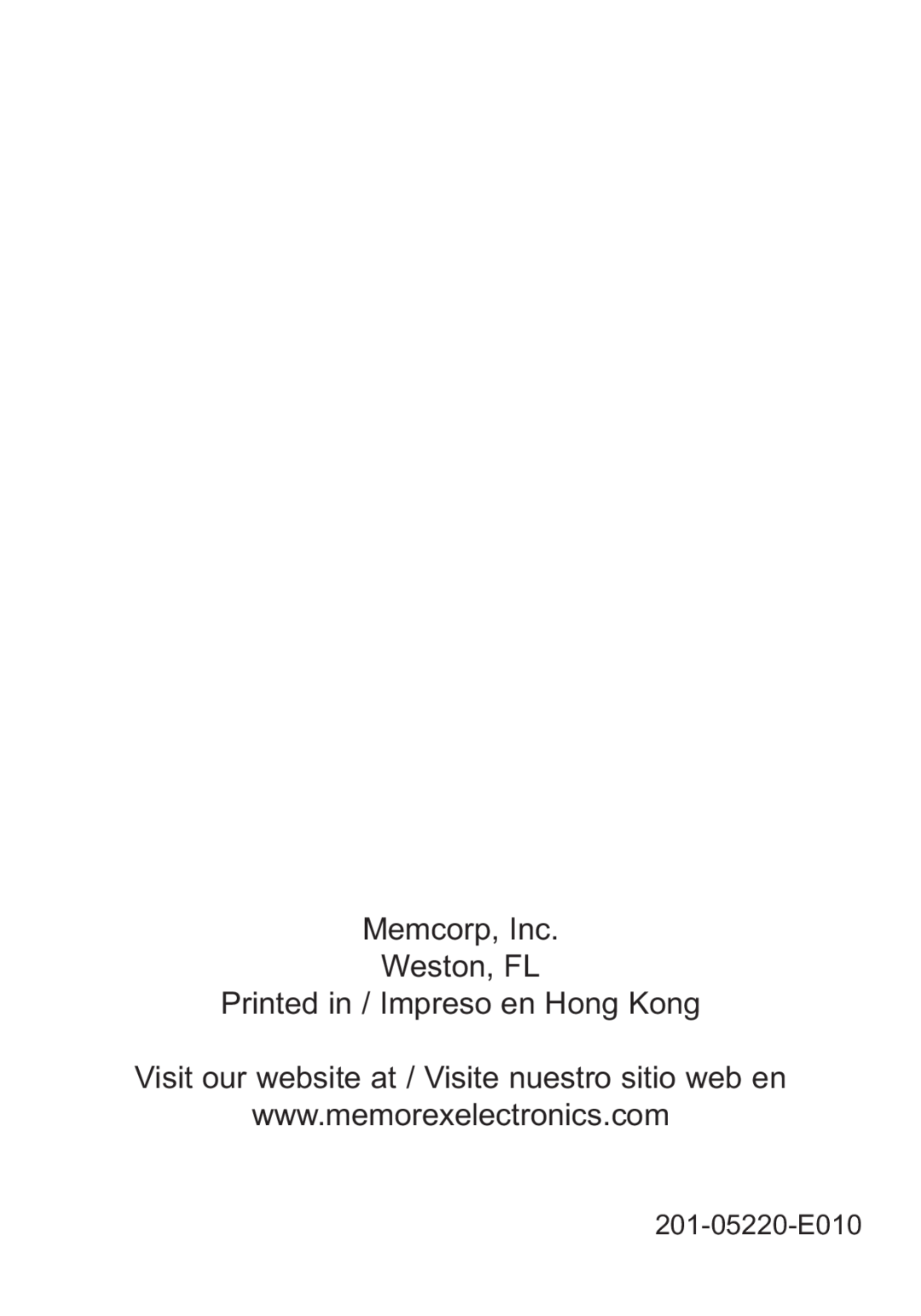 Memorex M12001 manual Visit our website at / Visite nuestro sitio web en, 201-05220-E010 