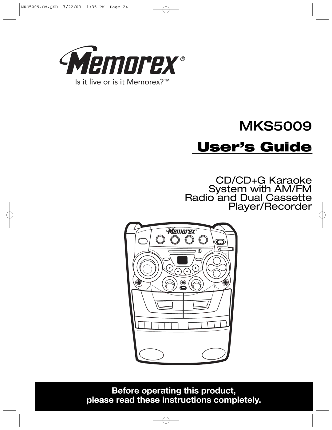 Memorex MB2186A manual User’s Guide 