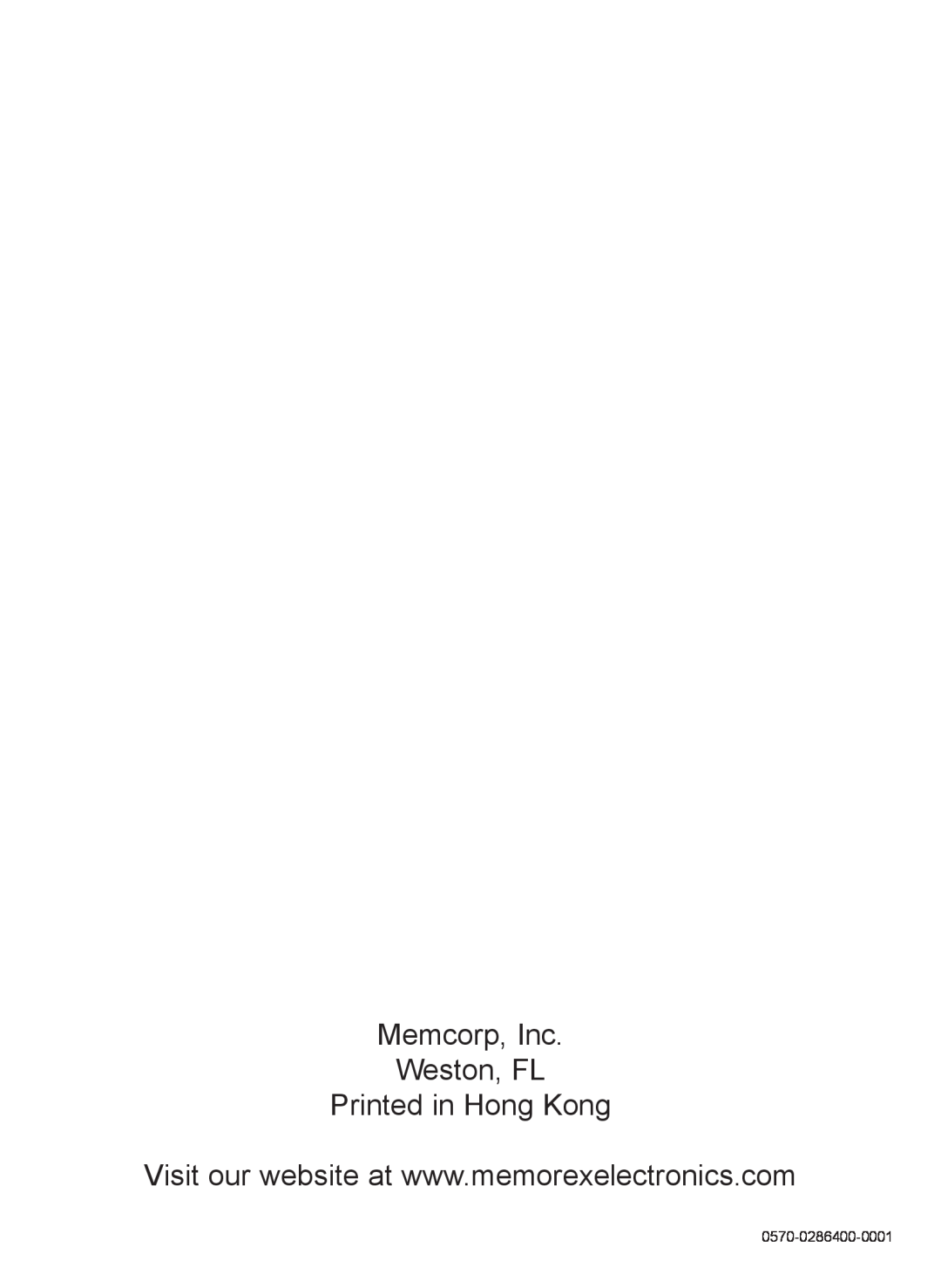 Memorex MC2864 manual Memcorp, Inc Weston, FL Printed in Hong Kong 