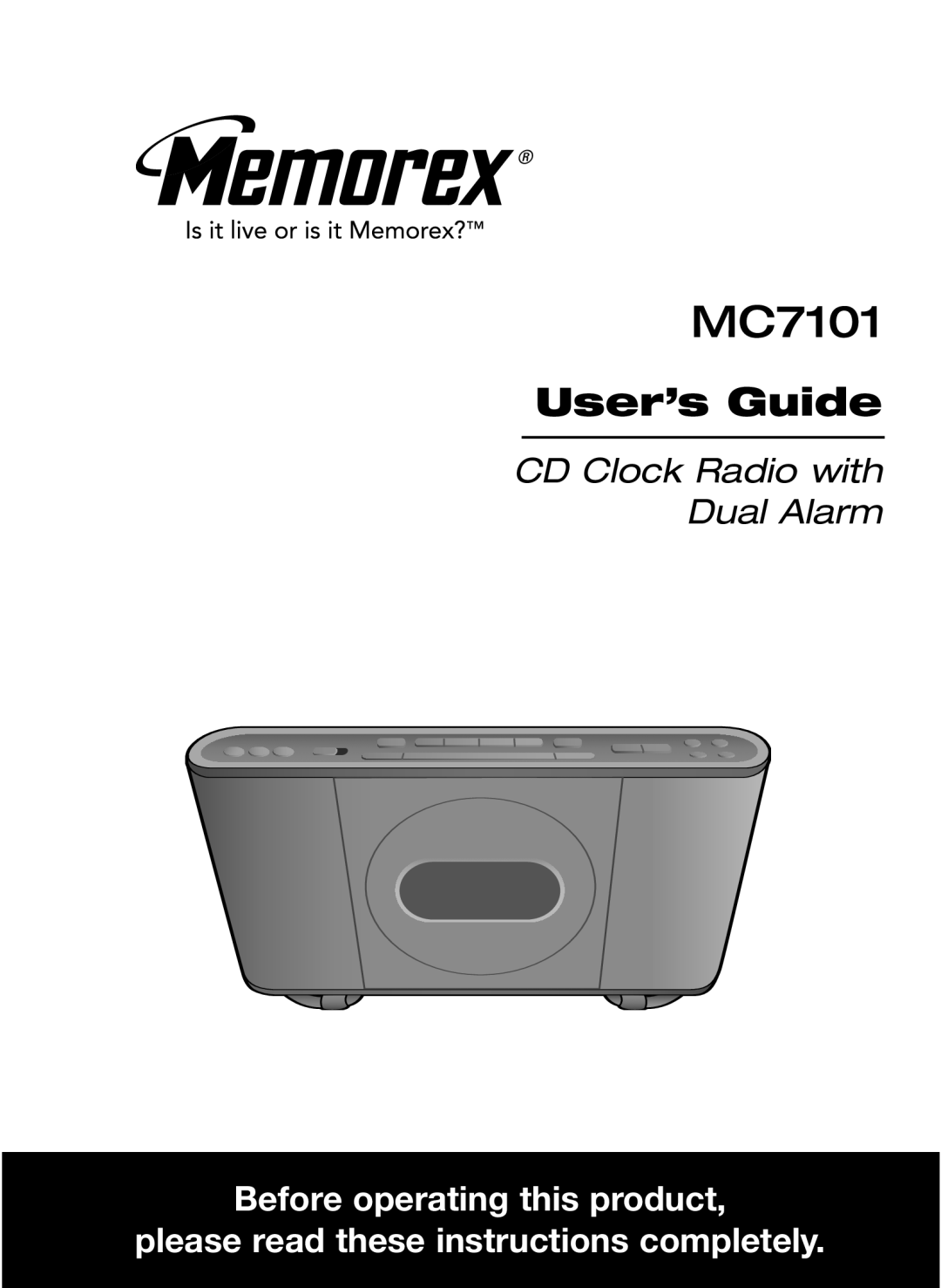 Memorex MC7101 manual 