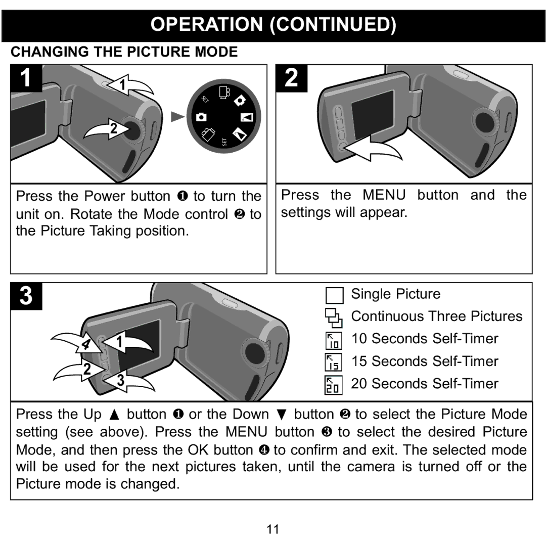 Memorex MCC215 manual Changing the Picture Mode 