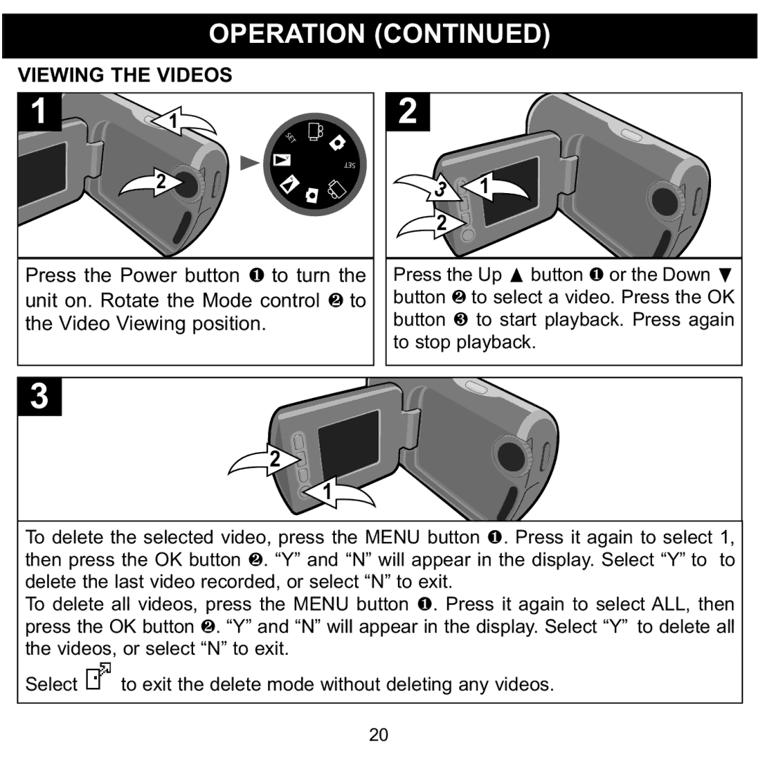 Memorex MCC215 manual Viewing the Videos 