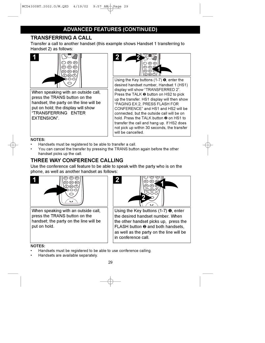 Memorex MCD4300BT operating instructions Transferring a Call, Three WAY Conference Calling 