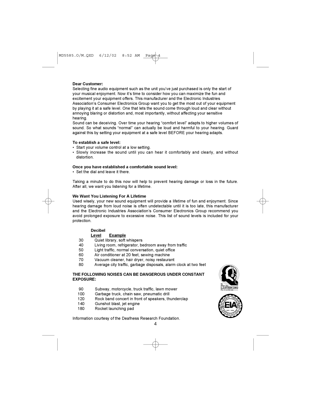 Memorex MD5585 operating instructions Icn 