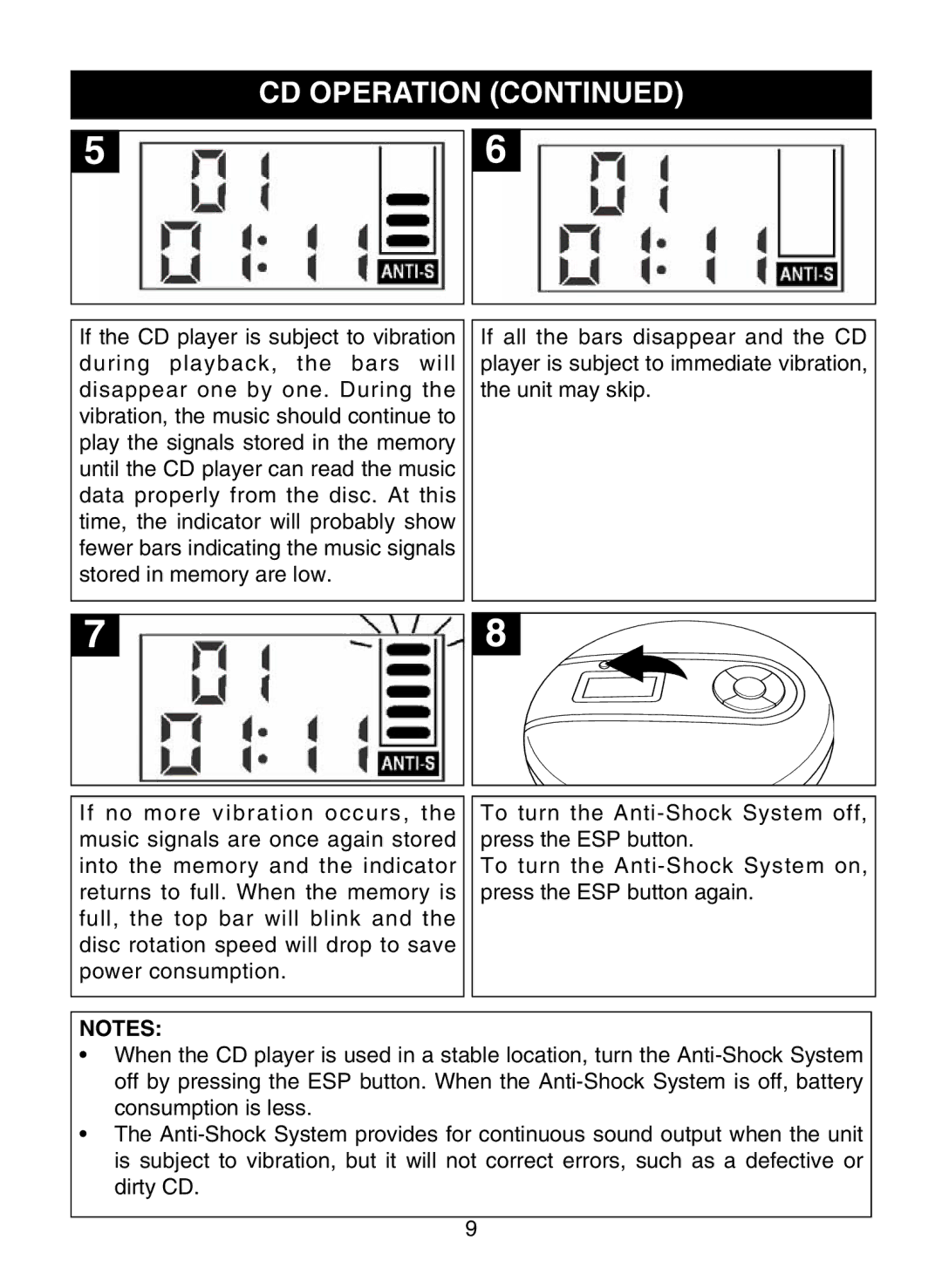 Memorex MD6443 manual CD Operation 