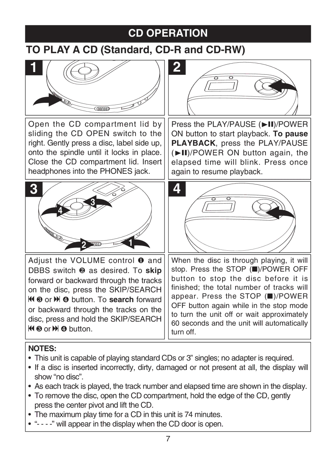 Memorex MD6443 manual CD Operation, To Play a CD Standard, CD-R and CD-RW 