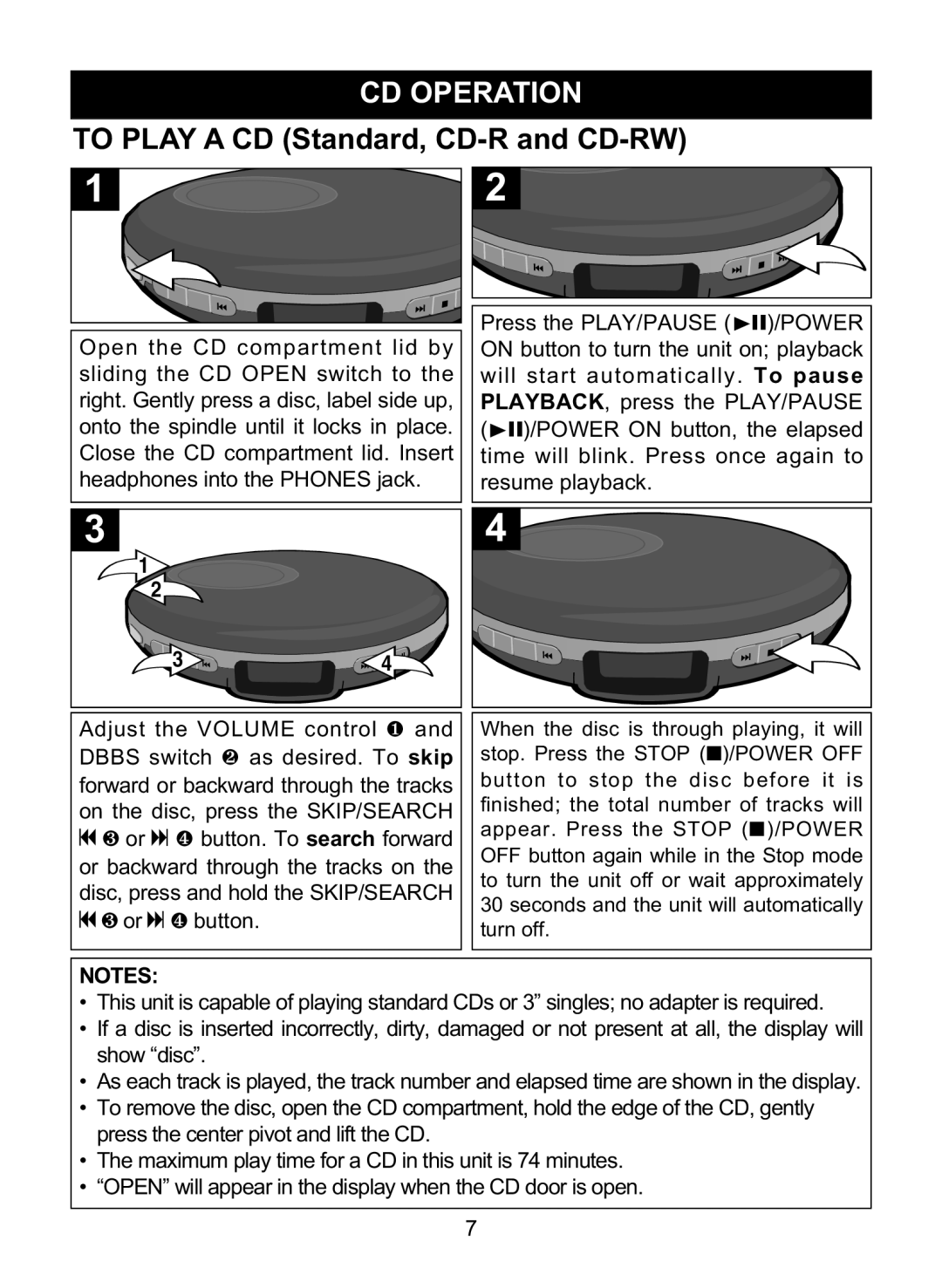 Memorex MD6447 manual CD Operation, To Play a CD Standard, CD-R and CD-RW 