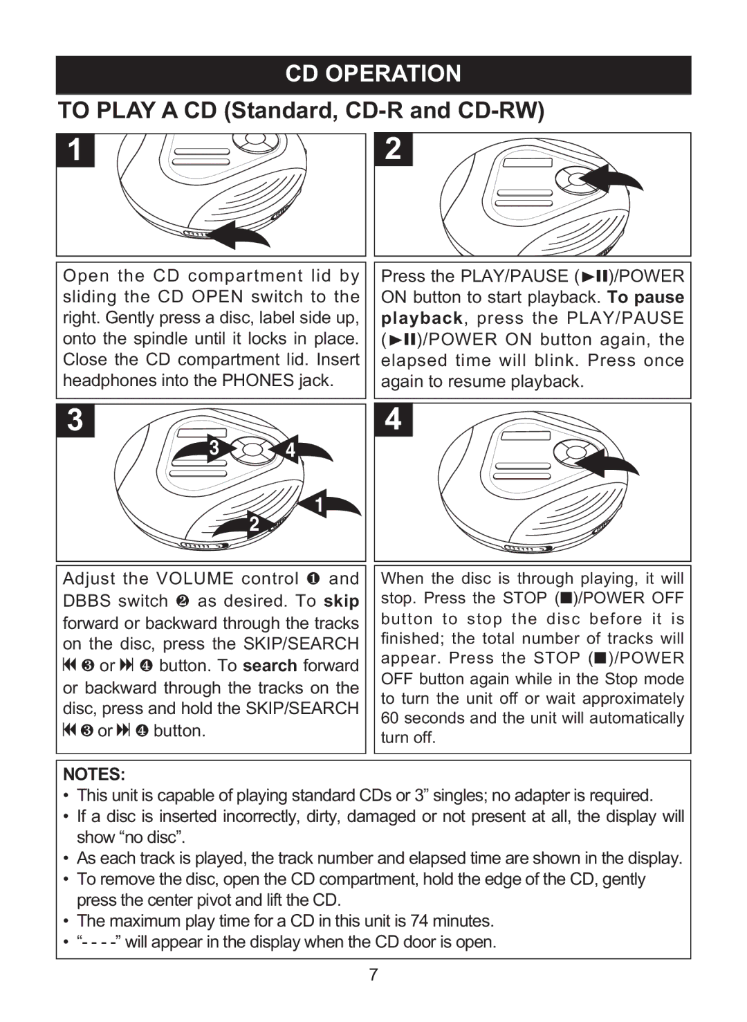 Memorex MD6460 manual CD Operation, To Play a CD Standard, CD-R and CD-RW 