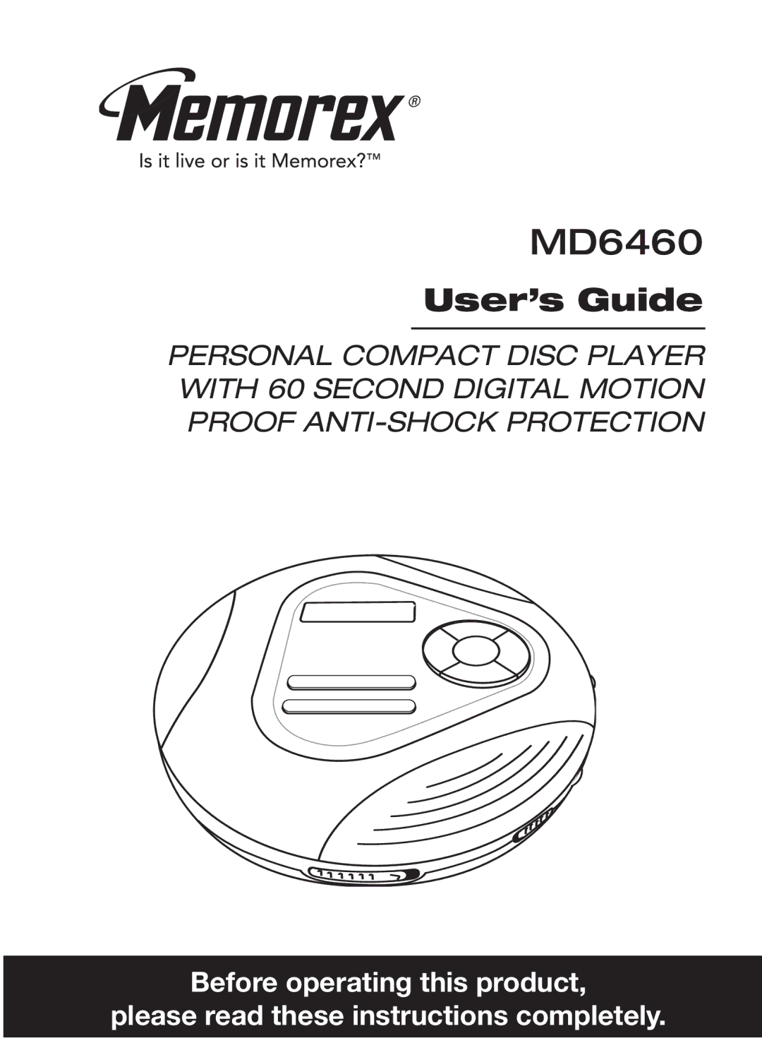 Memorex MD6460 manual 