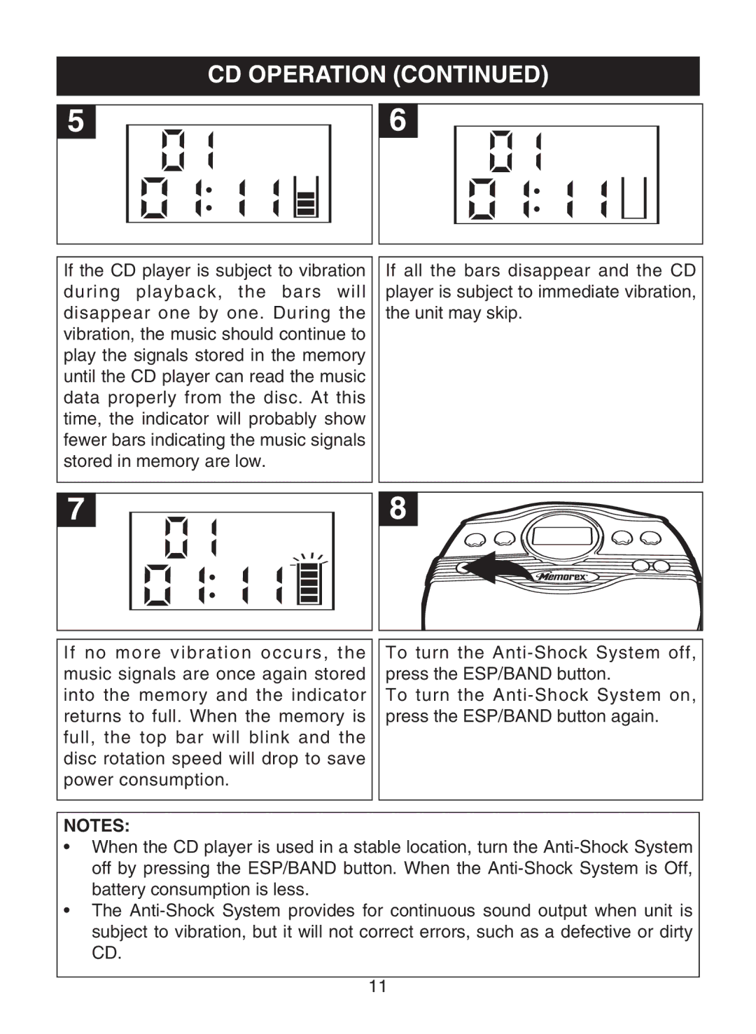 Memorex MD6882 manual CD Operation 