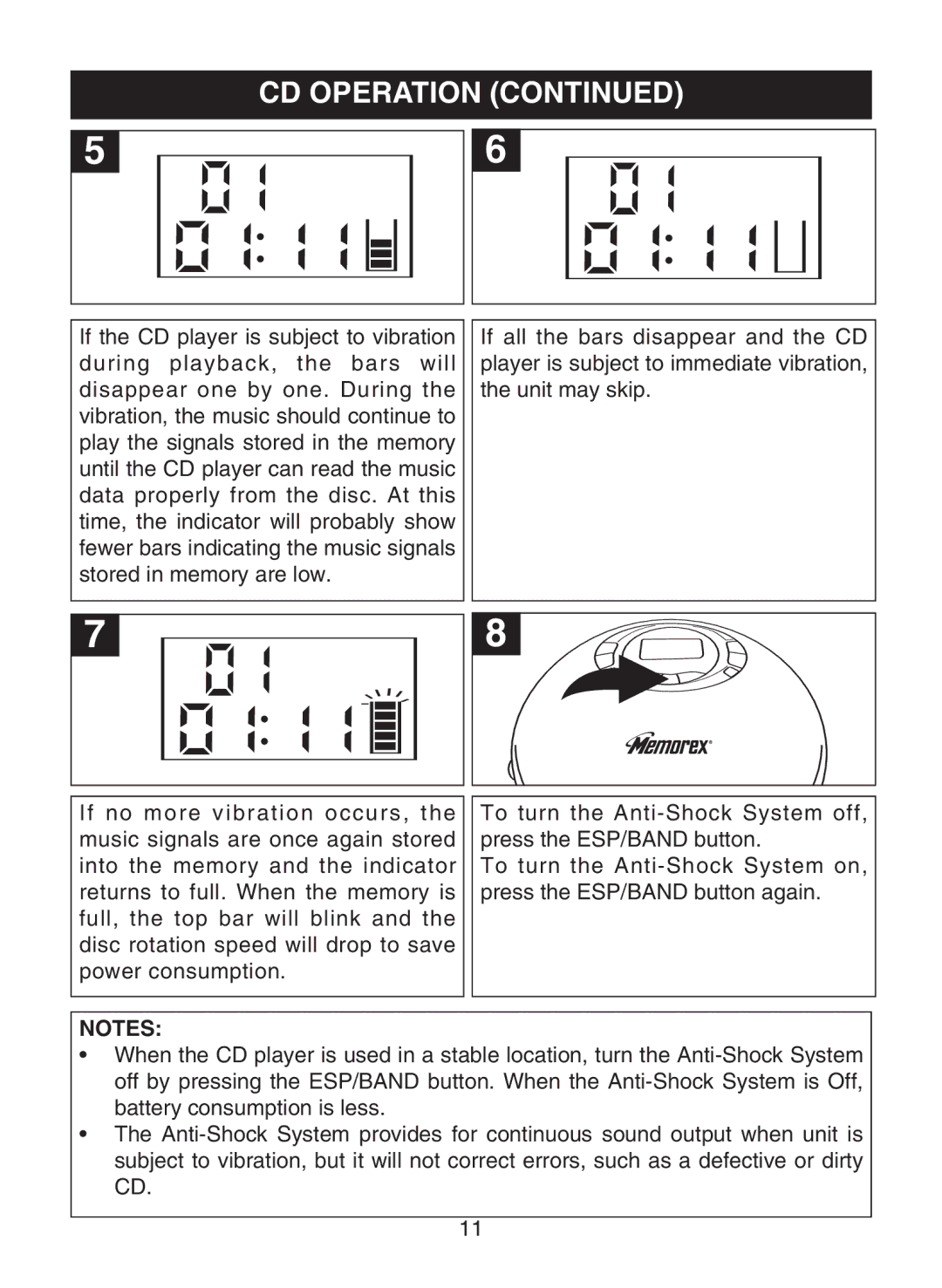 Memorex MD6883 manual CD Operation 