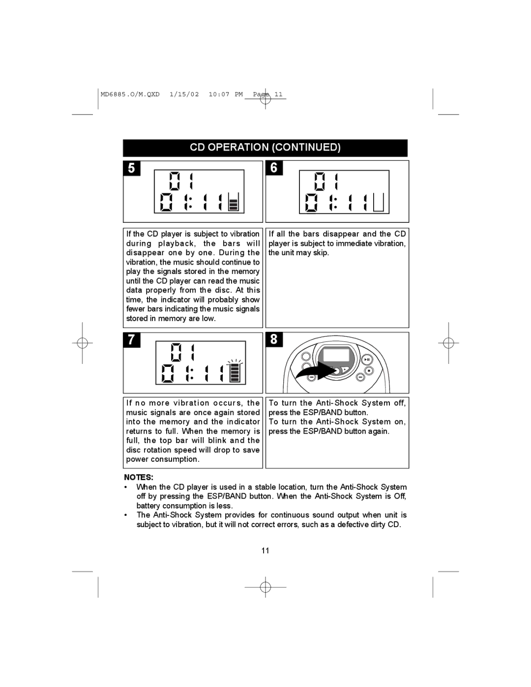 Memorex MD6885 operating instructions CD Operation 