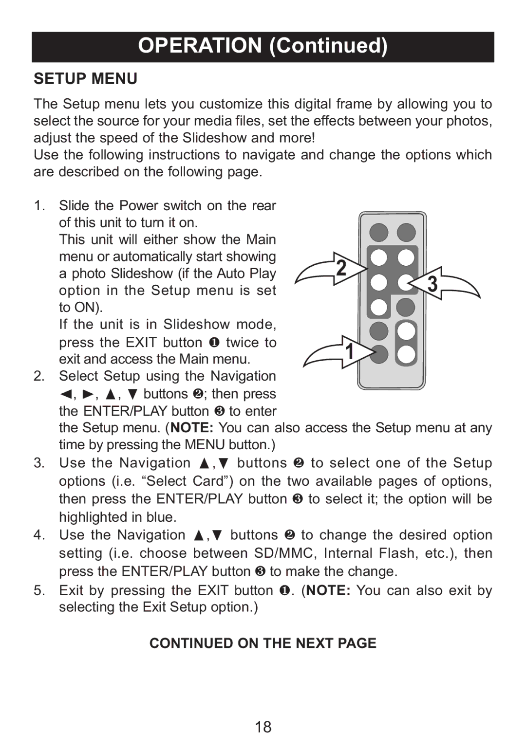 Memorex MDF8402-DWD, MDF8402-LWD manual Setup Menu 