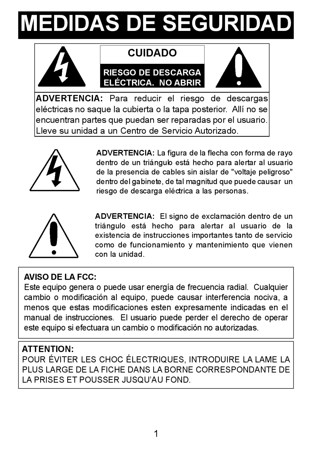 Memorex MDF8402-DWD, MDF8402-LWD manual Medidas DE Seguridad 