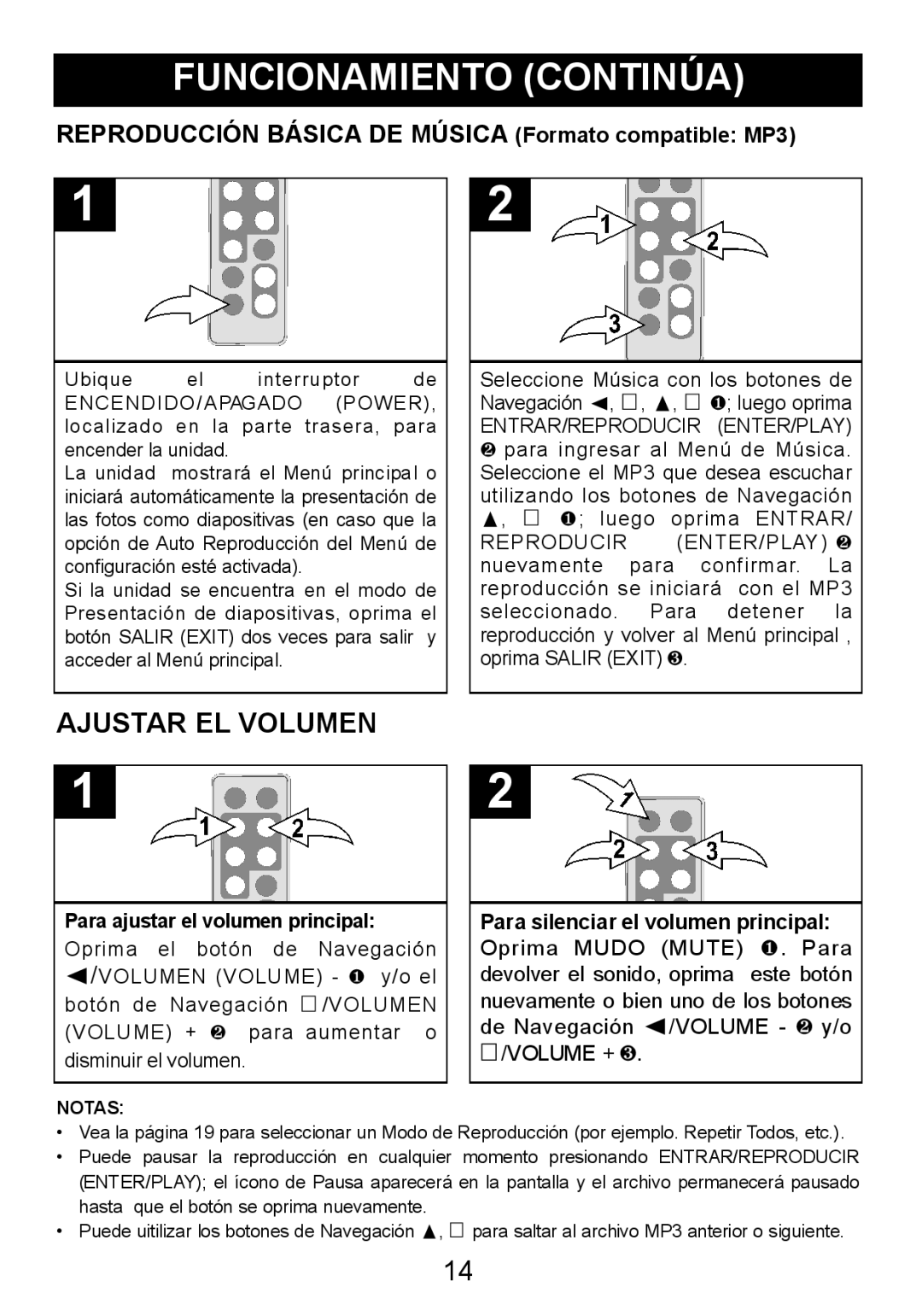 Memorex MDF8402-LWD, MDF8402-DWD manual Ajustar EL Volumen, Reproducción Básica DE Música Formato compatible MP3 