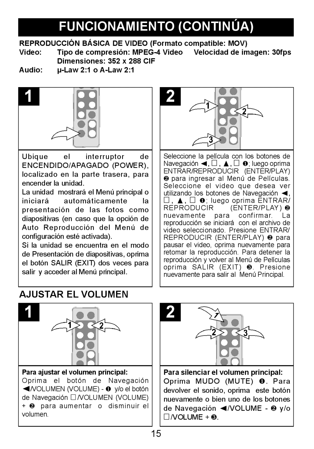 Memorex MDF8402-DWD, MDF8402-LWD manual Para silenciar el volumen principal 