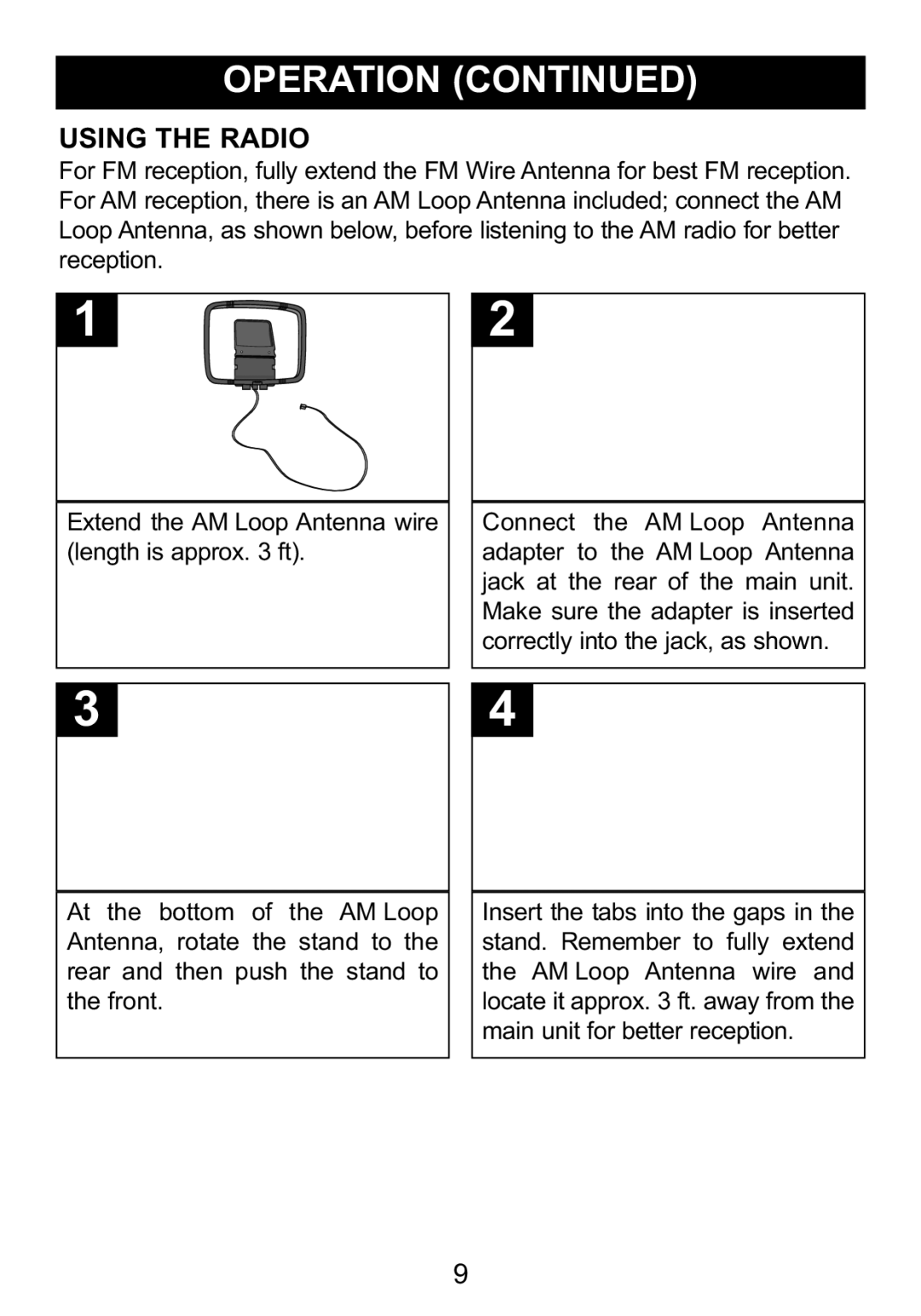 Memorex Mi1006 manual Using the Radio 