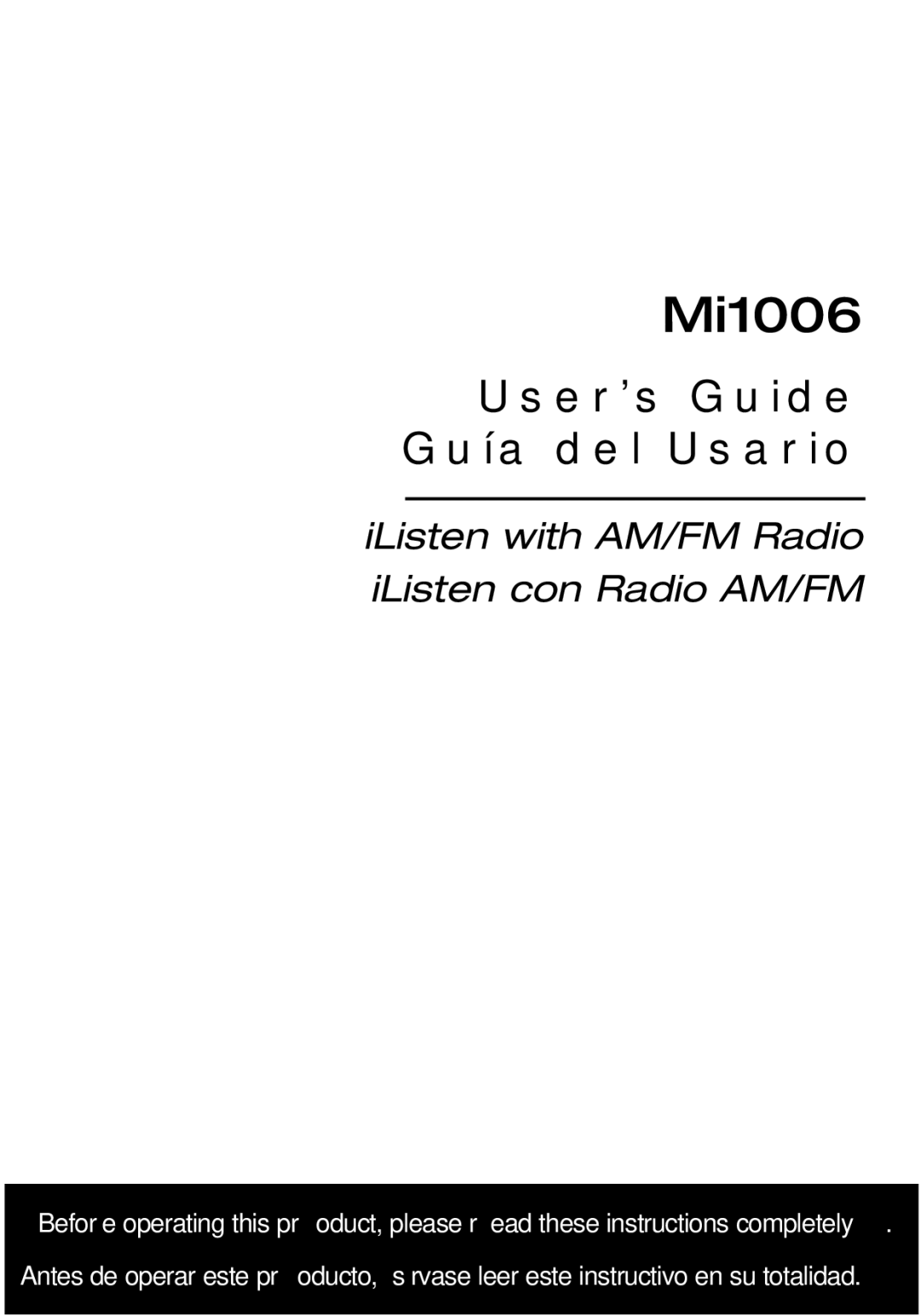 Memorex Mi1006 manual User’s Guide Guía del Usario 