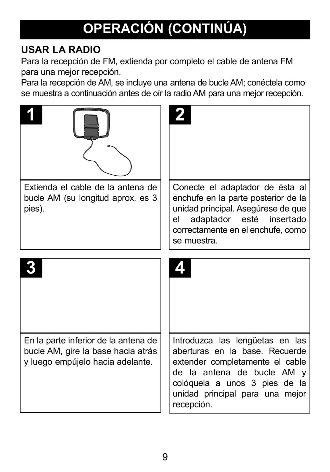 Memorex Mi1006 manual Usar LA Radio 