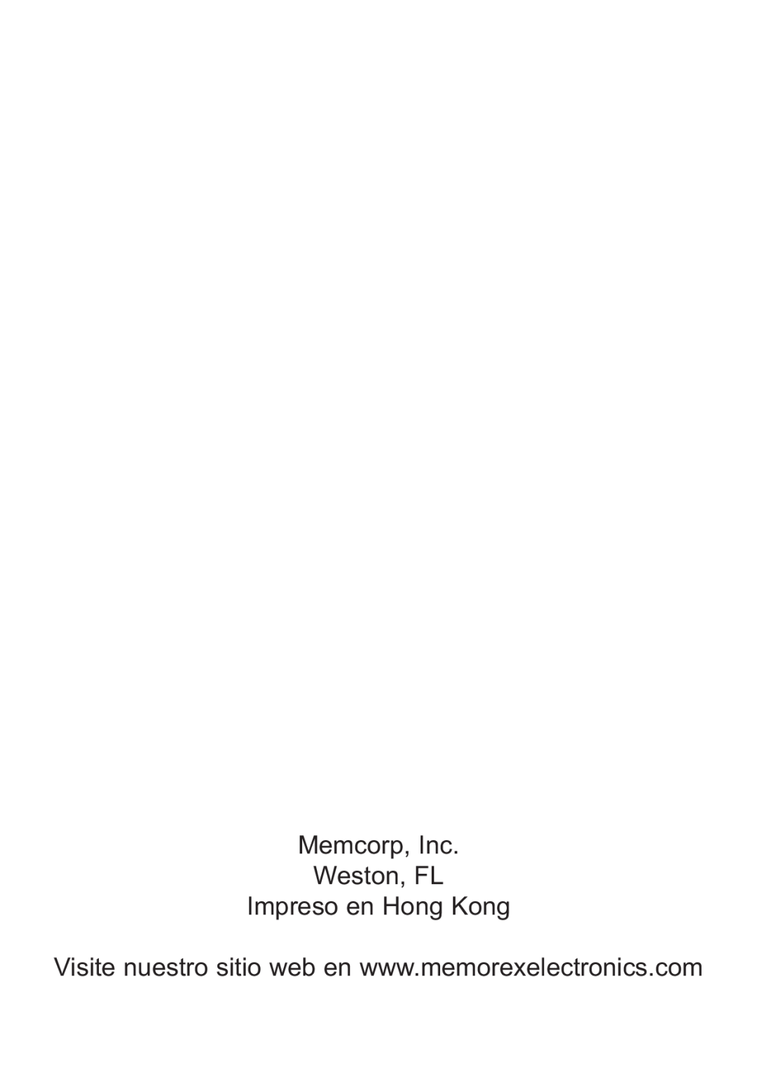 Memorex Mi1006 manual Memcorp, Inc Weston, FL Impreso en Hong Kong 