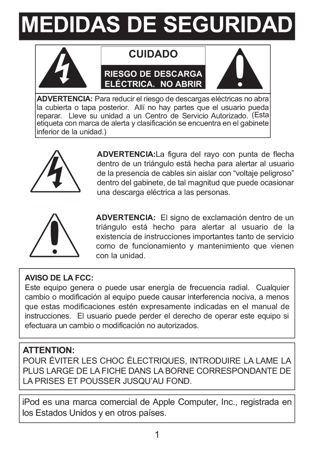 Memorex Mi2031-BLK, Mi2031-PNK manual Medidas DE Seguridad 