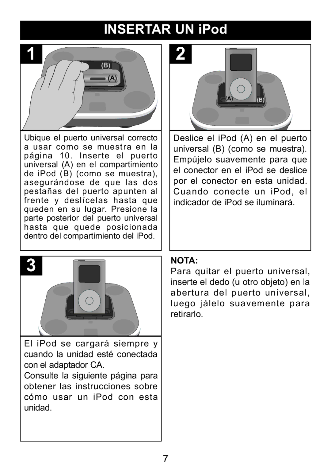 Memorex Mi2031-BLK, Mi2031-PNK manual Nota 