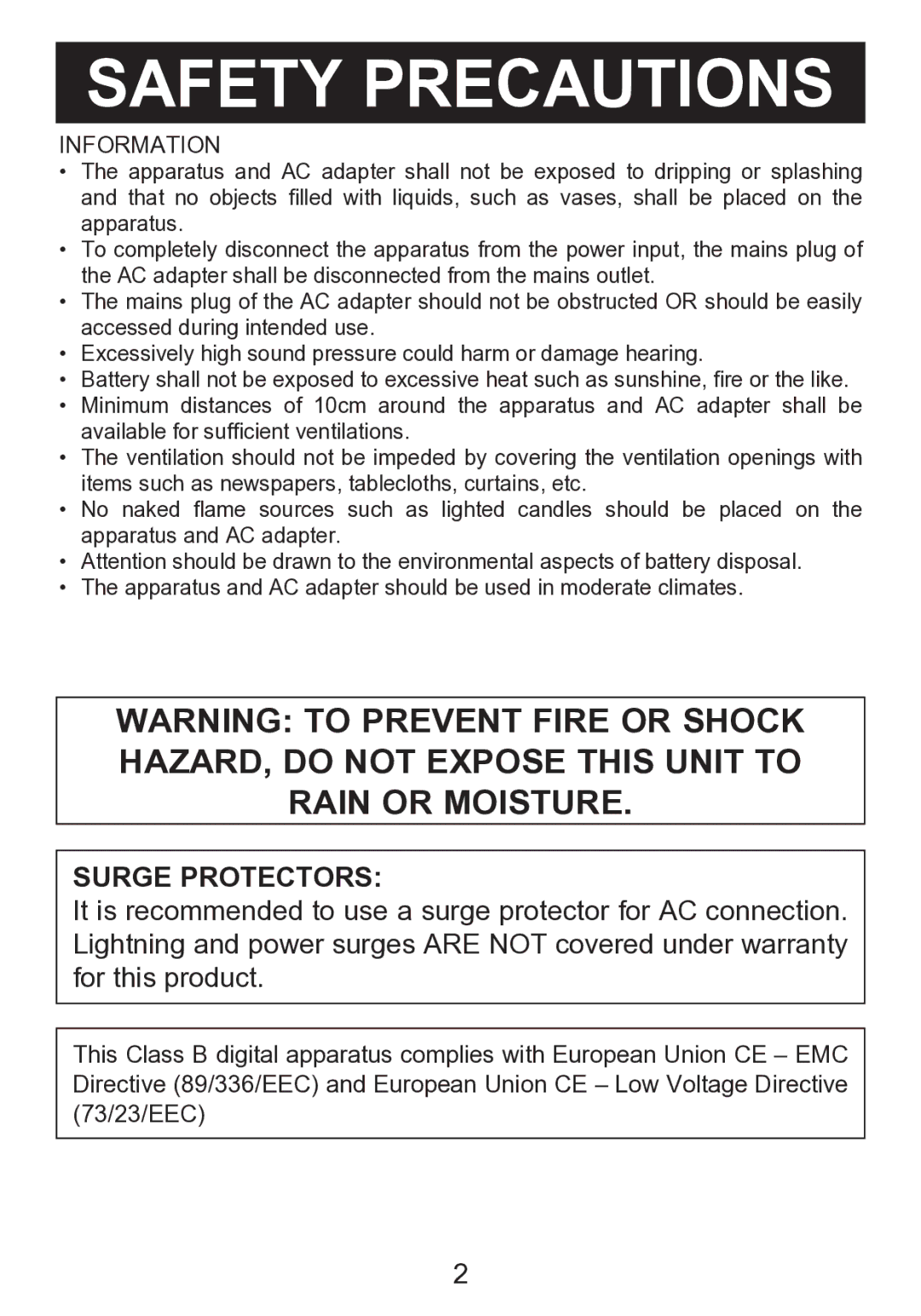 Memorex mi2290 manual Surge Protectors, Information 