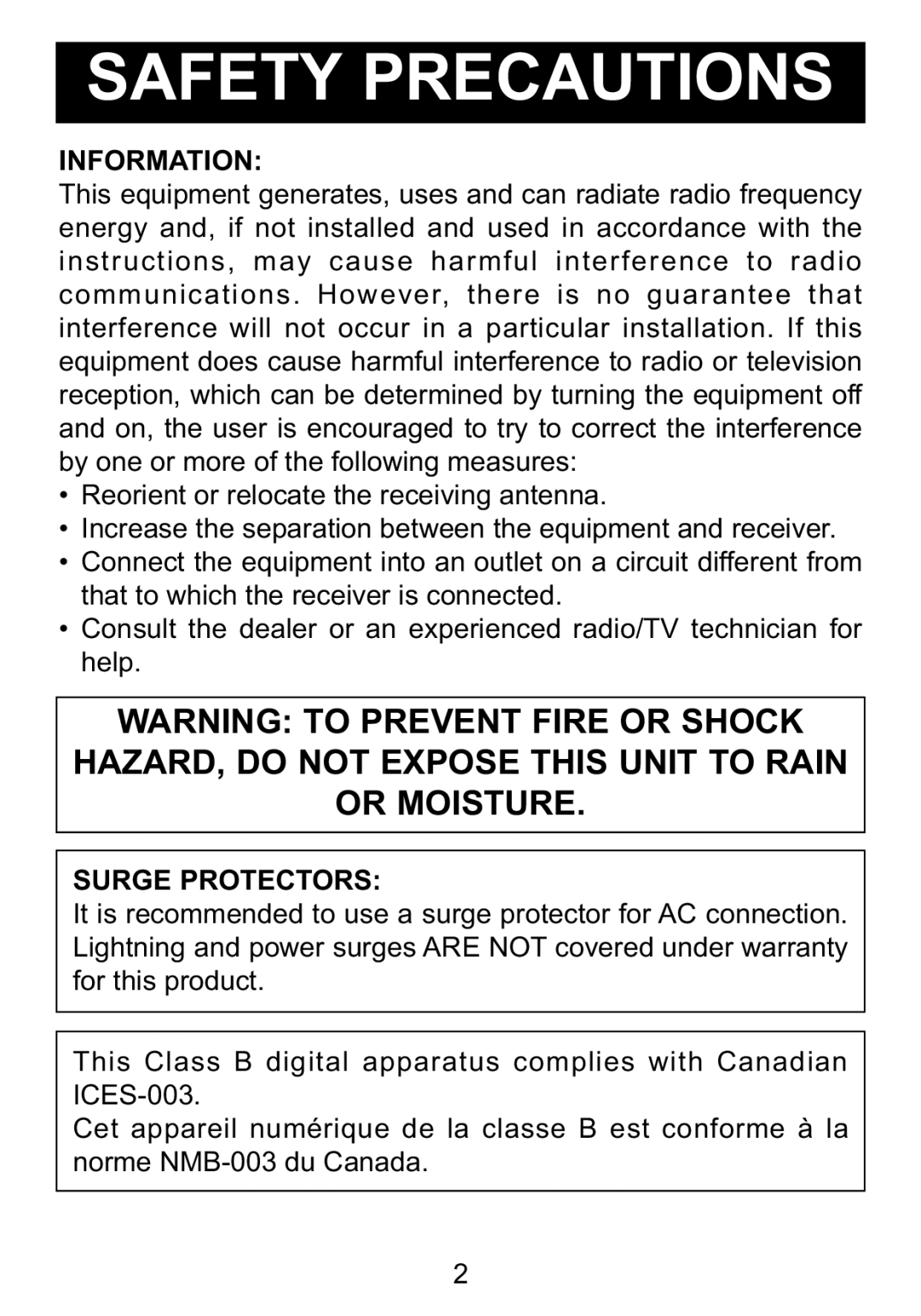 Memorex MI3005 manual Information, Surge Protectors 