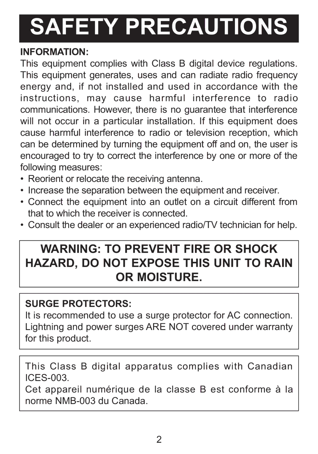 Memorex Mi4004 manual Information, Surge Protectors 