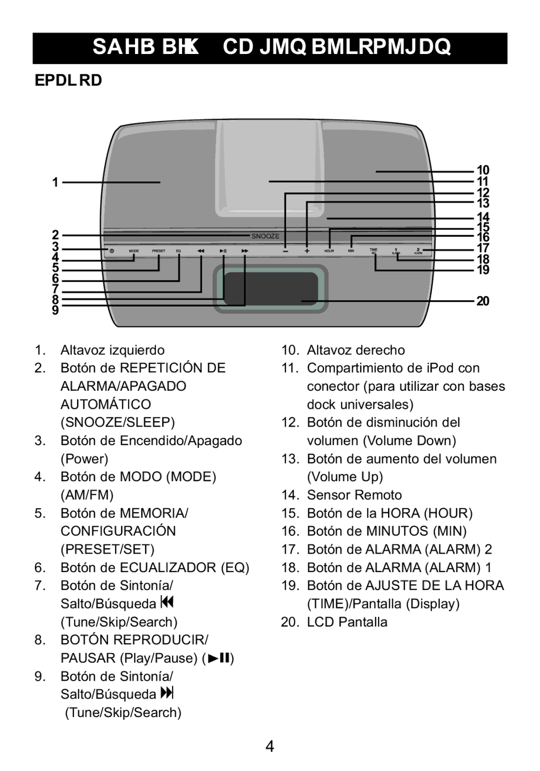 Memorex Mi4014 manual Frente 