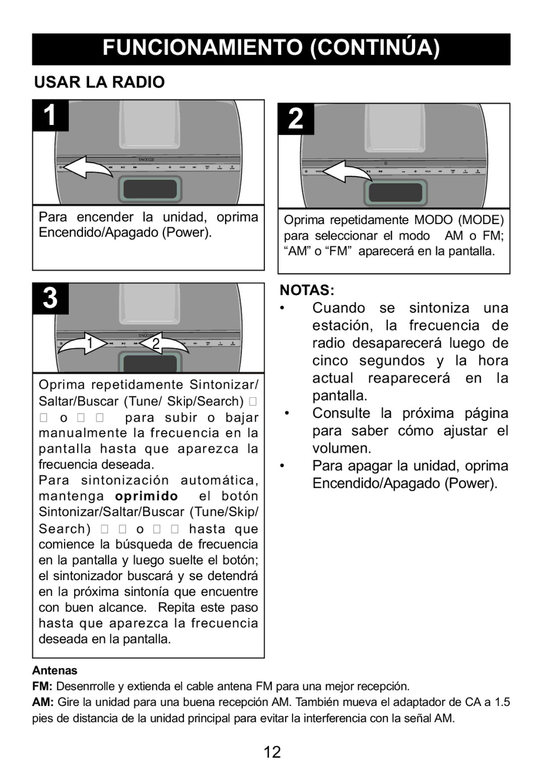 Memorex Mi4014 manual Usar LA Radio 