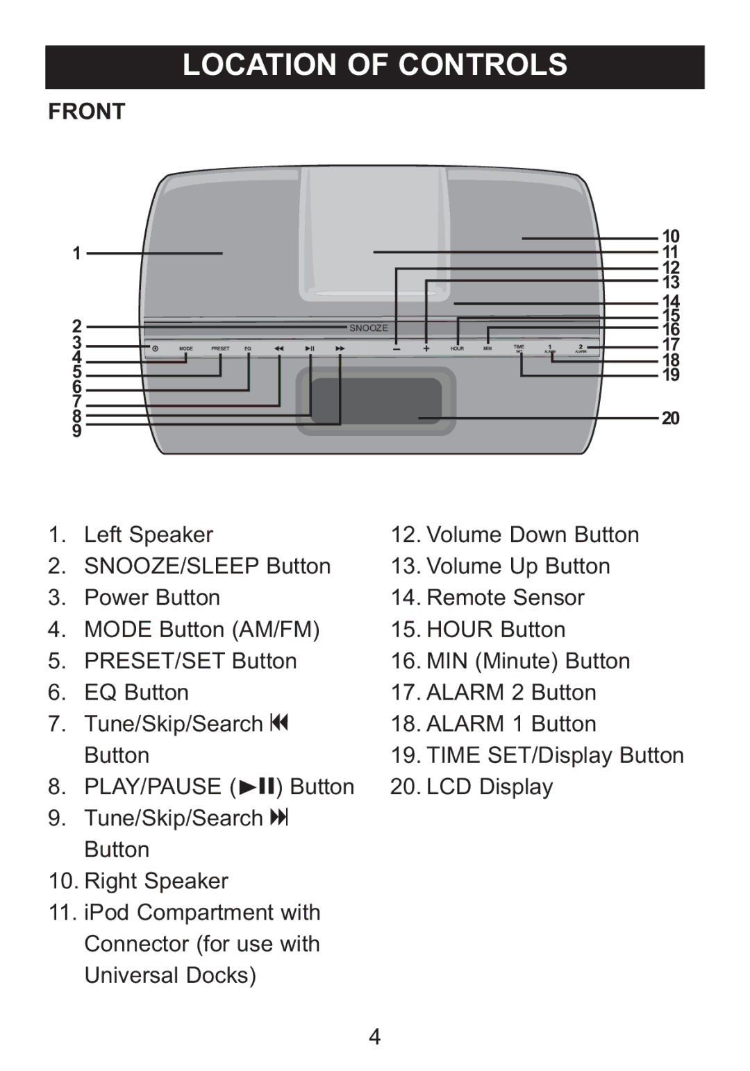 Memorex Mi4014 manual Front 