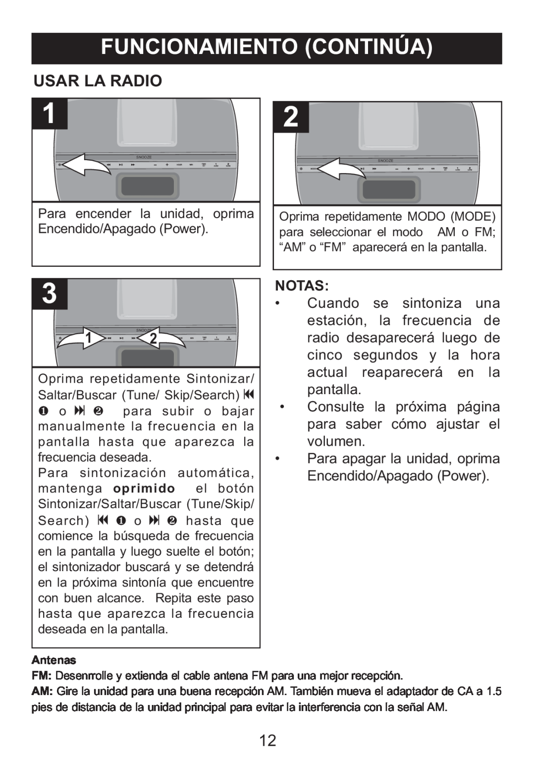 Memorex Mi4014 manual Usar La Radio, opr imido 