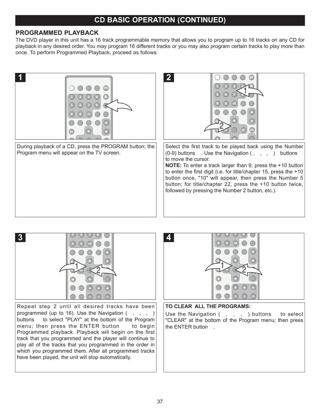 Memorex MIHT5005 manual Programmed Playback 