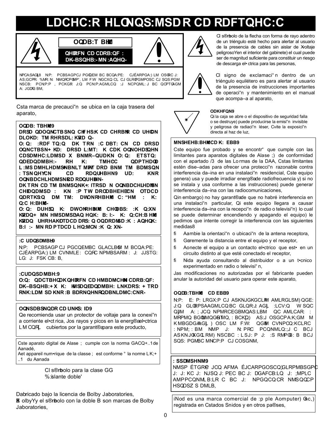 Memorex MIHT5005 manual Precaución 