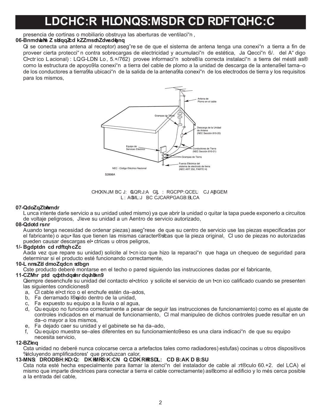 Memorex MIHT5005 manual Nota Especial Para EL Instalador DEL Sistema DE Cable Catv 