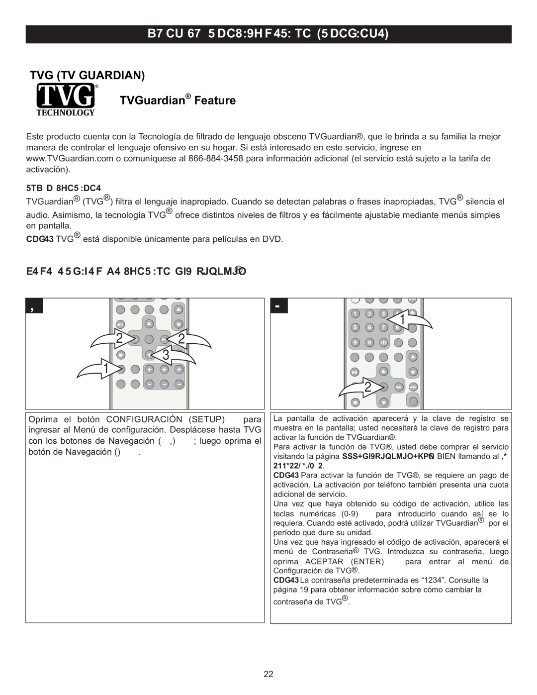 Memorex MIHT5005 manual Para Activar LA Función TVGuardian 