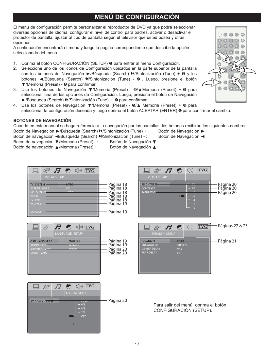 Memorex MIHT5005 manual Página Página Página Página Página Página Página, Páginas 22 