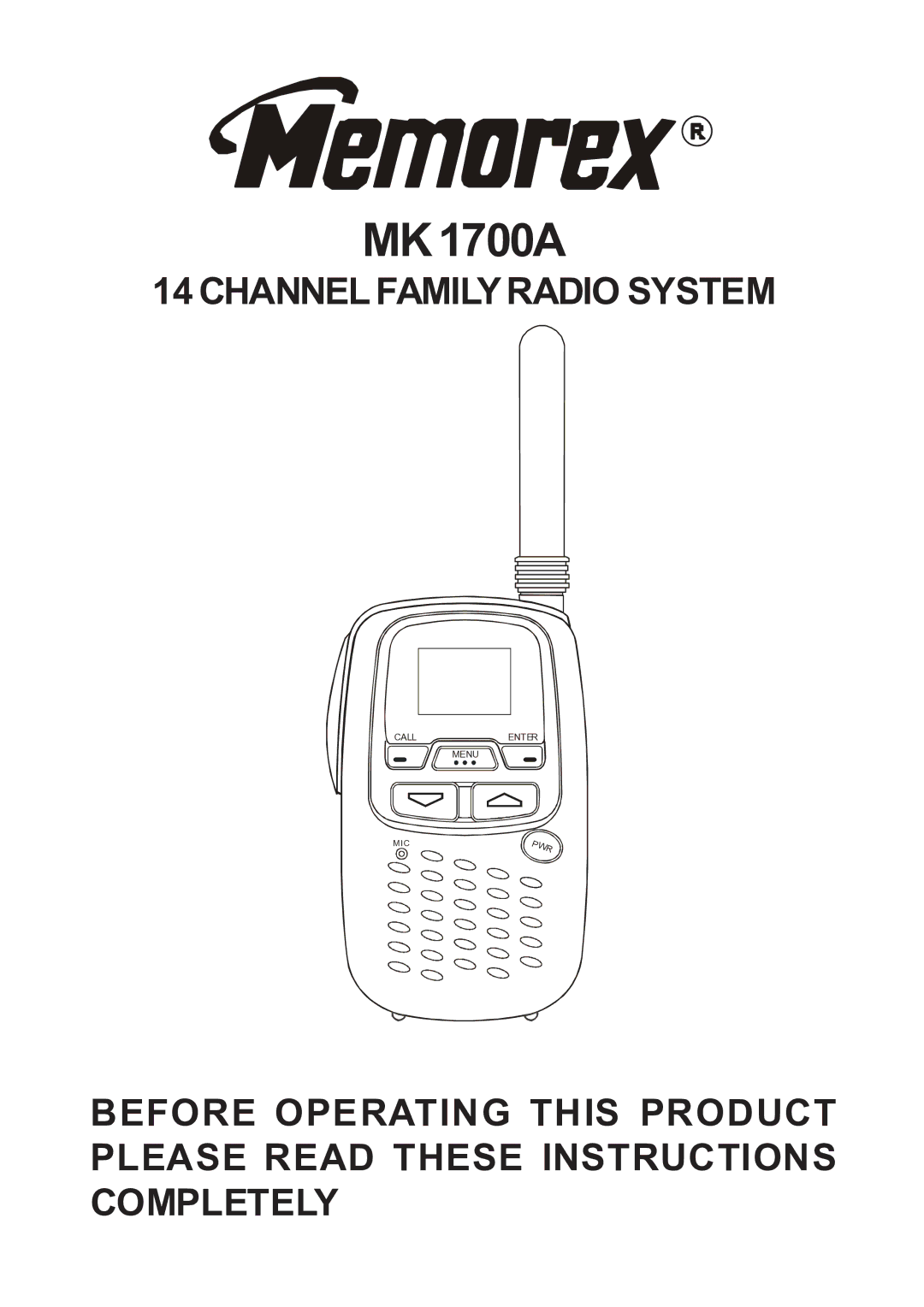 Memorex MK1700A manual 