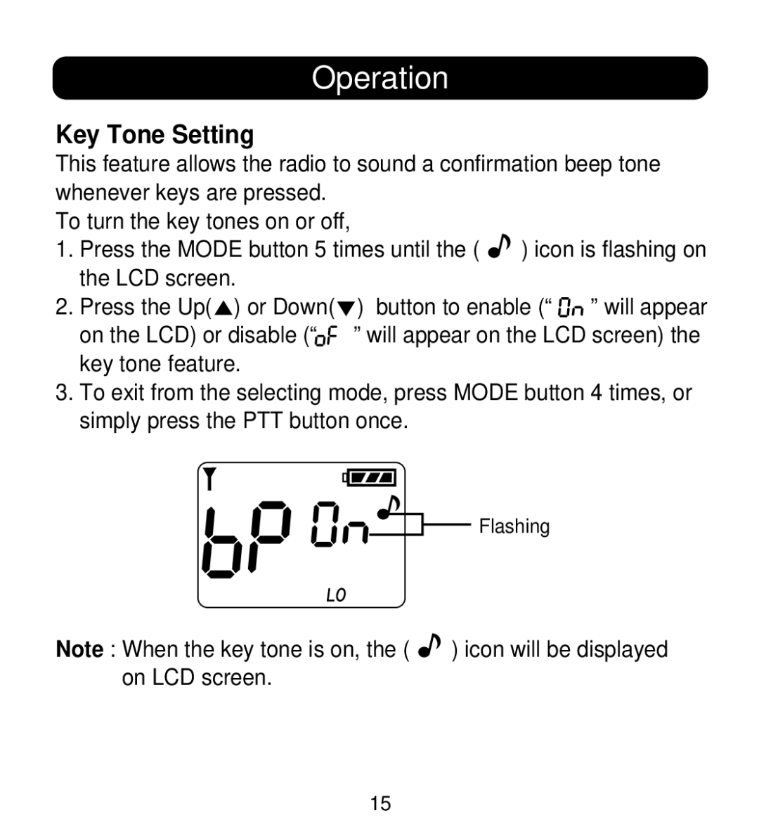 Memorex MK1995 instruction manual Key Tone Setting 