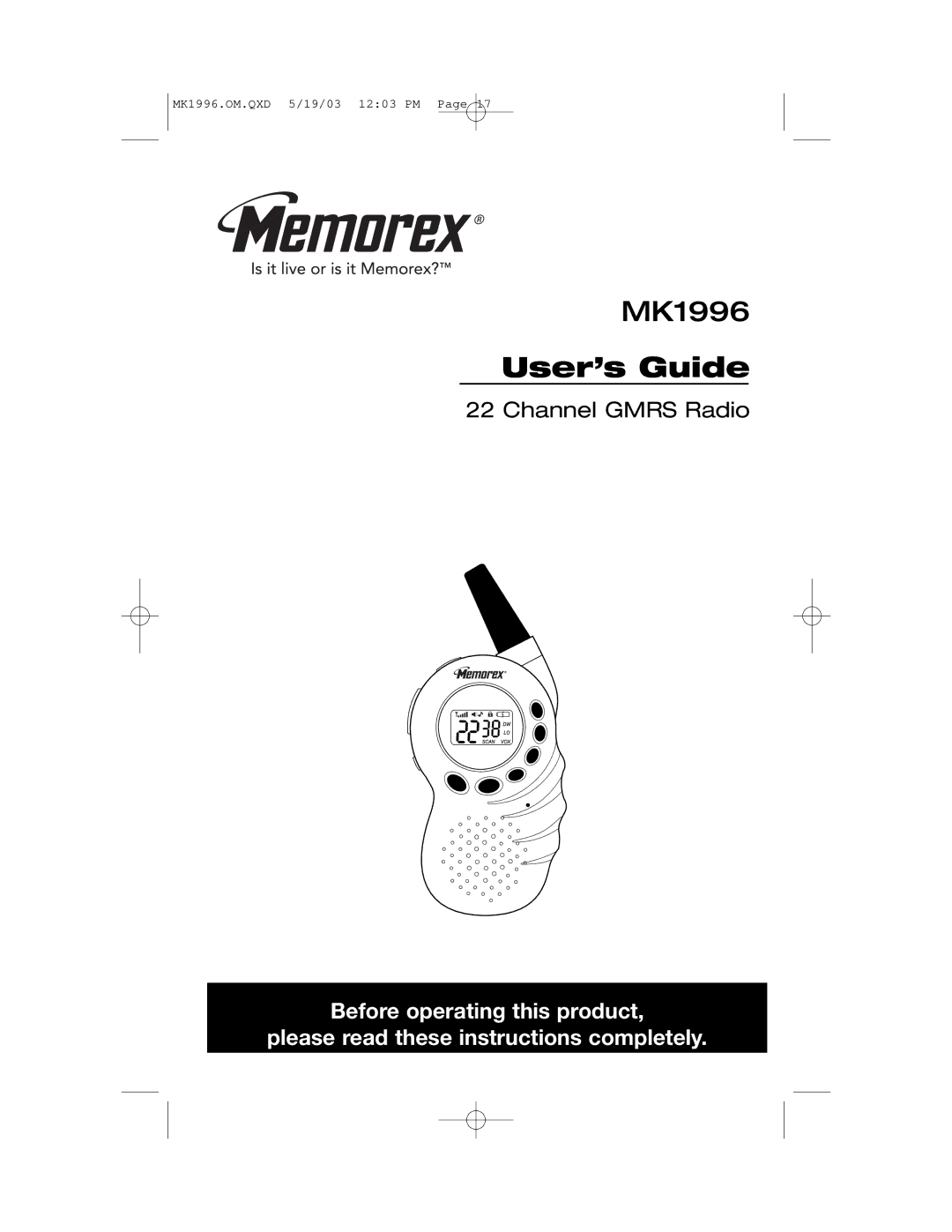 Memorex MK1996 manual User’s Guide 